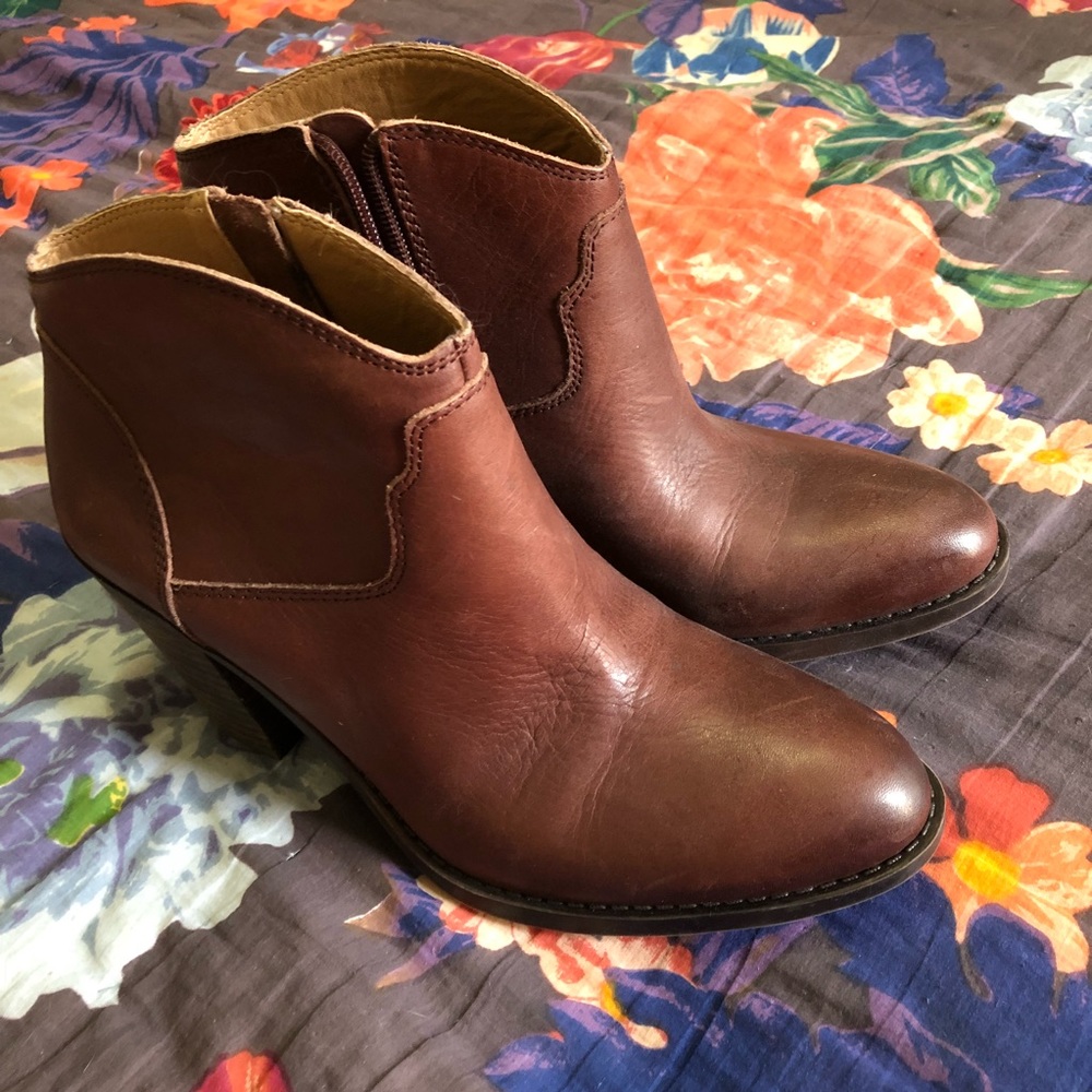 Lucky Brand brown leather booties